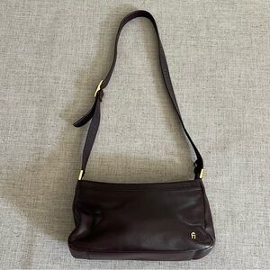 Etienne Aigner Vintage Oxblood Leather Purse Shoulder Adjustable Strap Handbag